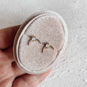 Moonstone Arch Studs