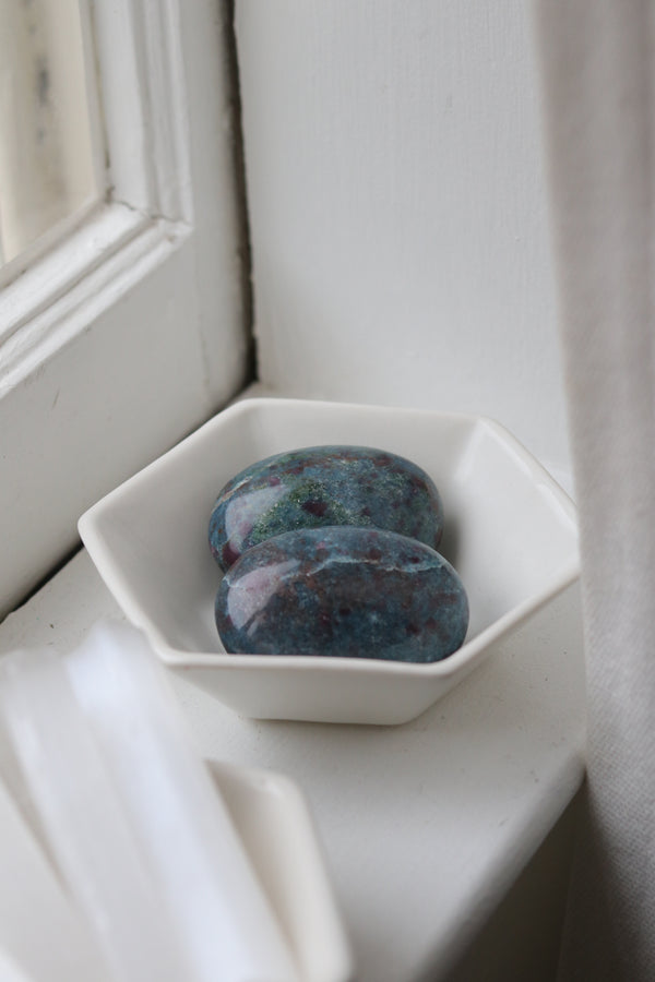 Ruby in Kyanite Palm Stone