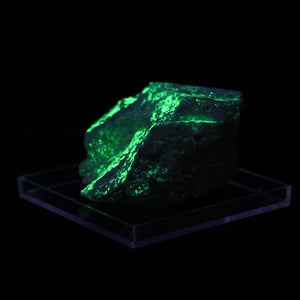 Autunite, Uranophane on Albite