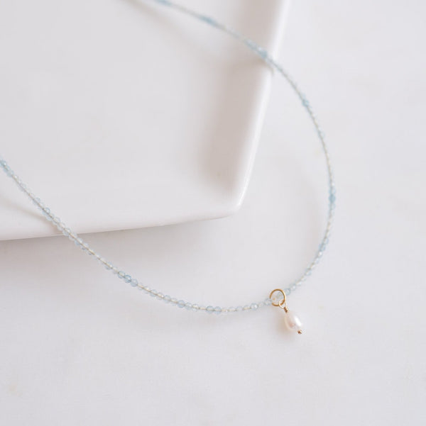 Beautiful Aquamarine Beaded Necklace