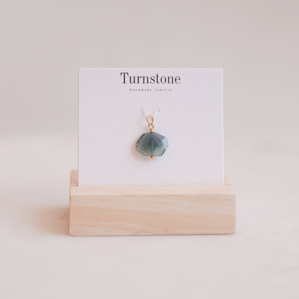Deep Teal Tourmaline Charm