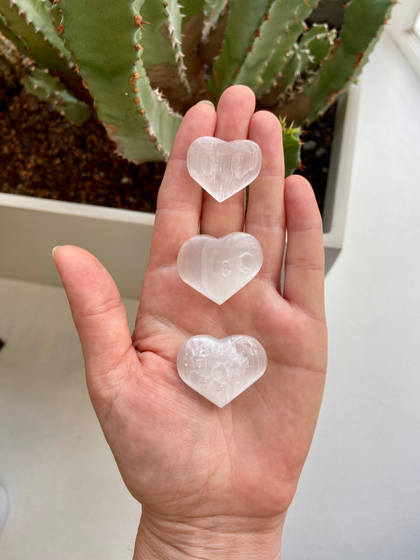 Selenite Hearts