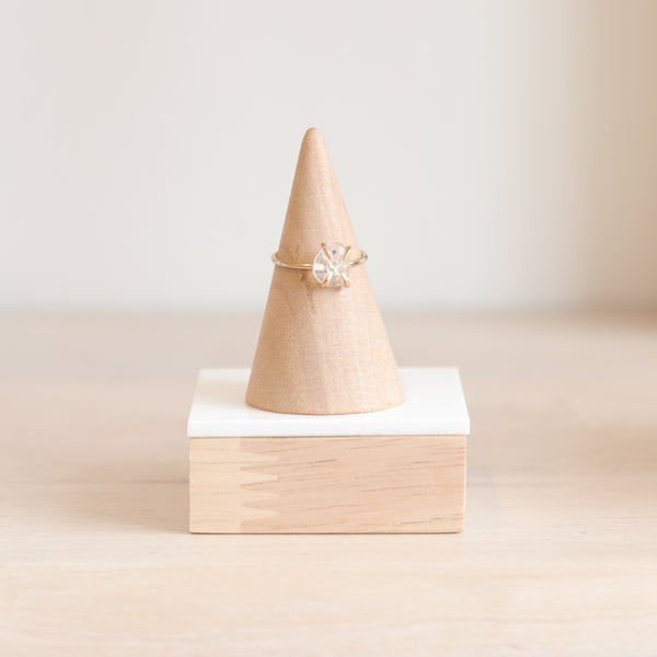 Moonstone Rose Cut Ring