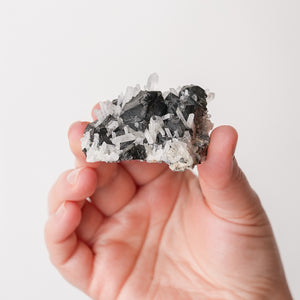 Spiky Galena on Quartz from Peru