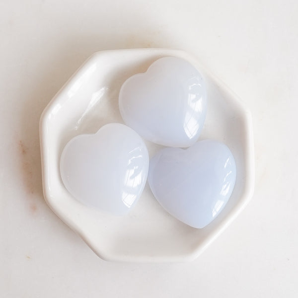 Blue Chalcedony Hearts