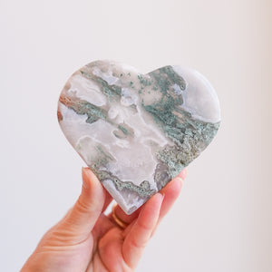 Translucent Moss Agate Heart