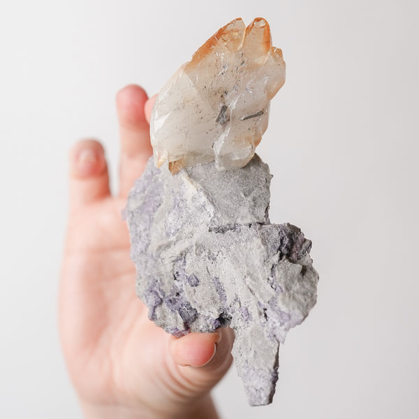 Yellow Calcite with Super Druzy Fluorite from Elmwood, TN