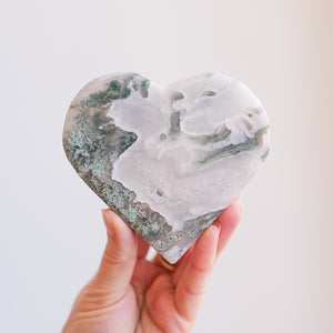 Translucent Moss Agate Heart