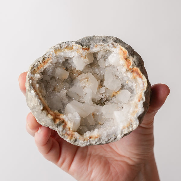 Quartz Geode with Chunky Calcite Points from IL