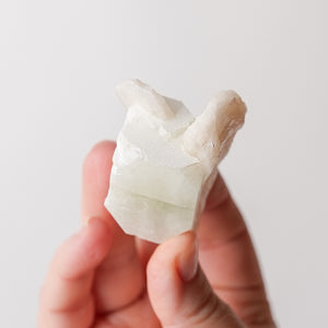 Apophyllite Chunk with Shimmery Stilbite from India