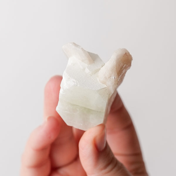 Apophyllite Chunk with Shimmery Stilbite from India
