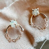 Opal Arch Chain Studs