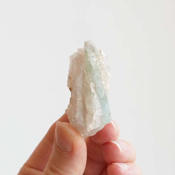Aquamarine in Quartz Pair from Maine