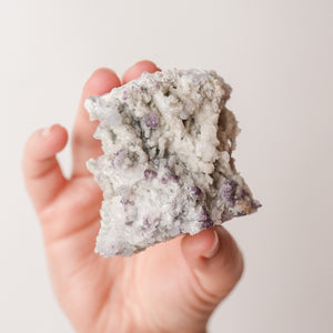 Quartz with Calcite Sprinkled with Purple Fluorite from Nevada