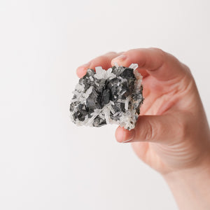 Spiky Galena on Quartz from Peru