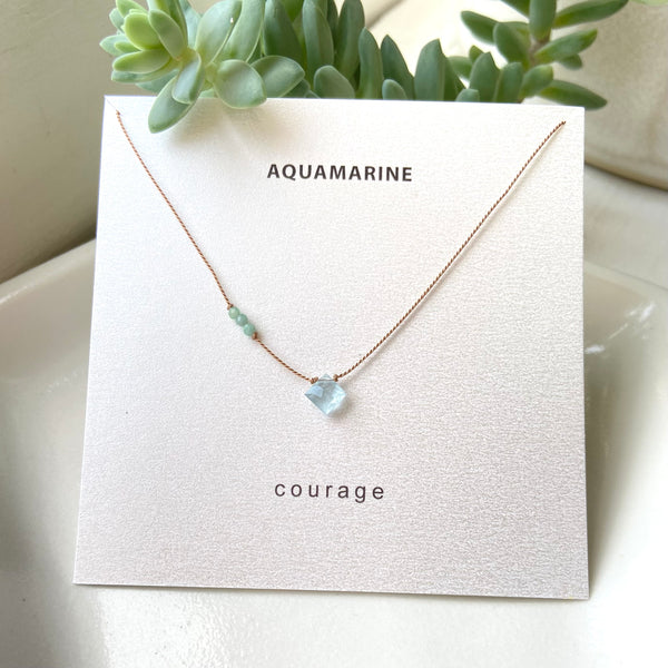 Aquamarine with Emerald Necklace