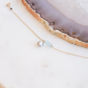 Aquamarine, Pearl & Tourmaline Bracelet