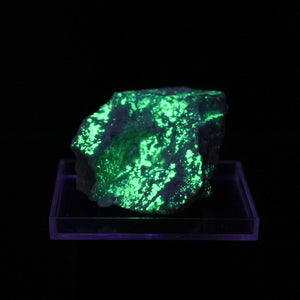 Autunite, Uranophane on Albite