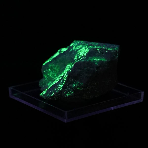 Autunite, Uranophane on Albite