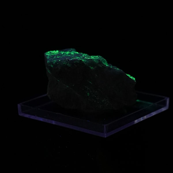 Autunite, Uranophane on Albite