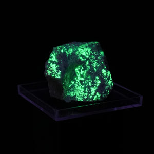 Autunite, Uranophane on Albite