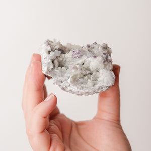 Quartz with Calcite Sprinkled with Purple Fluorite from Nevada