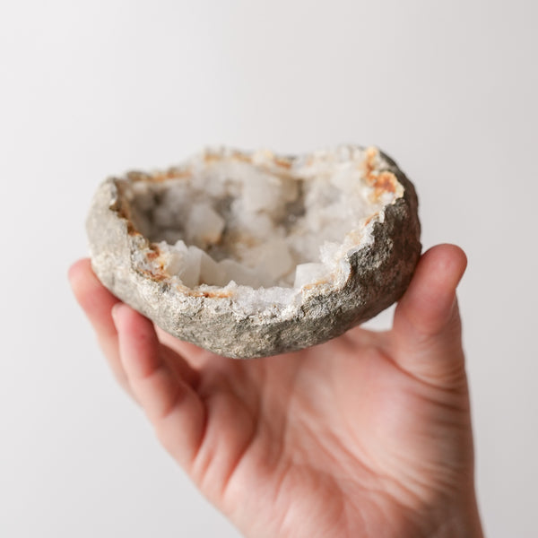 Quartz Geode with Chunky Calcite Points from IL