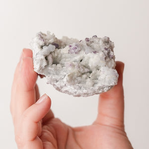 Quartz with Calcite Sprinkled with Purple Fluorite from Nevada