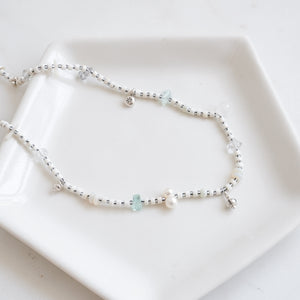 White Howlite Disc Beads with Multi Gemstones Necklace