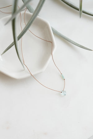 Aquamarine with Emerald Necklace