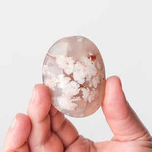 Flower Agate Palm Stones
