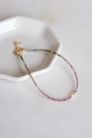Tourmaline with Pearl Bracelet