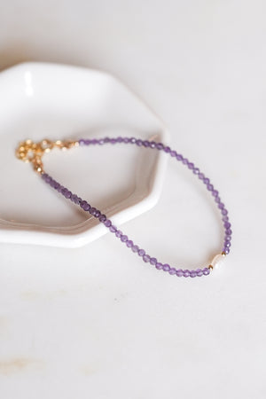 Amethyst with Pearl Bracelet