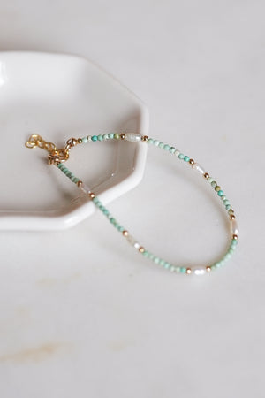 Turquoise with Pearls Bracelet