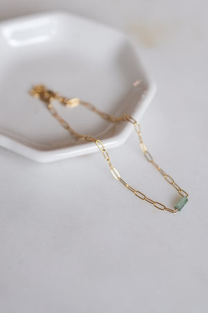 Teal Tourmaline Link Bracelet