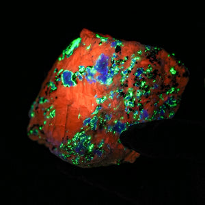 Calcite, Hardystonite, Willemite, and Franklinite {Fluorescent}