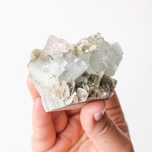 {Rare} Pink Fluorite on Beryl (Aquamarine), Muscovite