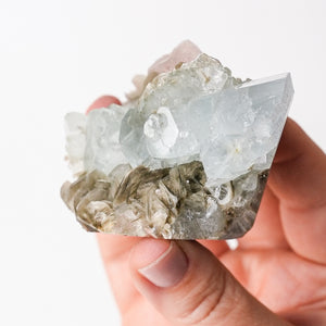 {Rare} Pink Fluorite on Beryl (Aquamarine), Muscovite