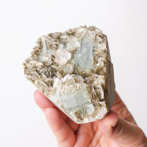 {Rare} Pink Fluorite on Beryl (Aquamarie), Muscovite