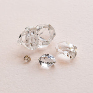 Set of 4 Herkimer Diamonds (Quartz) Dauphine Twins