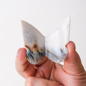 Milky Blue Agate Butterfly