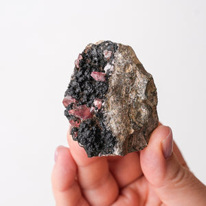 Scalenohedral Rhodochrosite with Hisingerite
