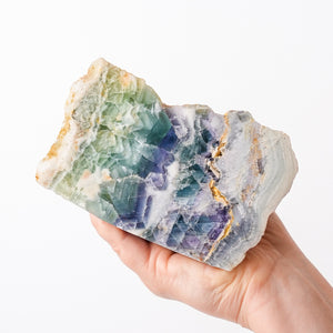 Polished Tri-Color Fluorite Face
