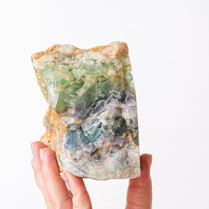 Polished Tri-Color Fluorite Face