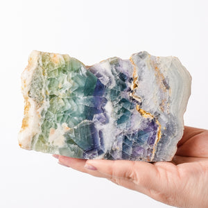 Polished Tri-Color Fluorite Face