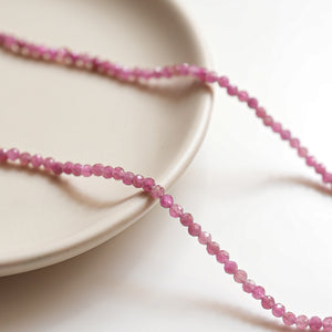 Pink Tourmaline and Turquoise Beaded Necklace