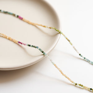 Watermelon Tourmaline with Pearl Necklace