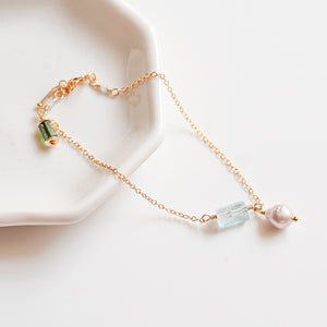 Aquamarine, Pearl & Tourmaline Bracelet