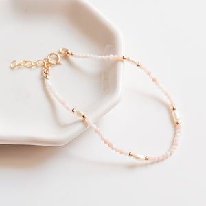 Pink Opal with Pearls Bracelet
