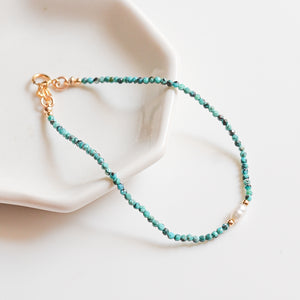 Turquoise with Pearl Bracelet
